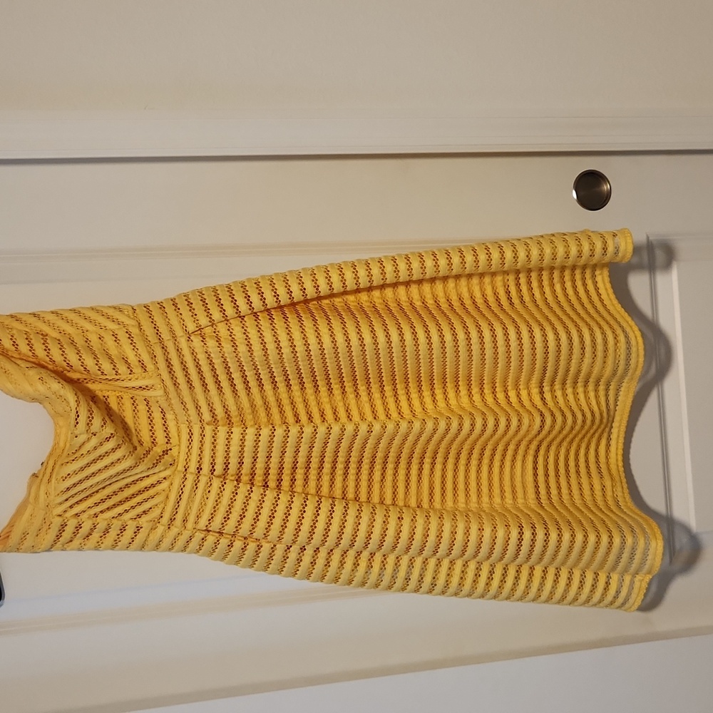 New York & Company Gold A-Line Strapless Dress